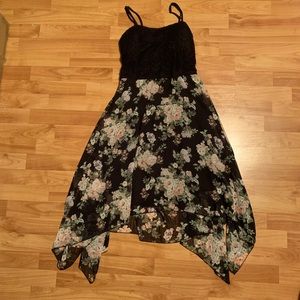 Black and Flower Formal Dress